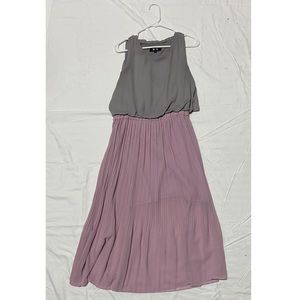 Grey/Pink Midi Dress